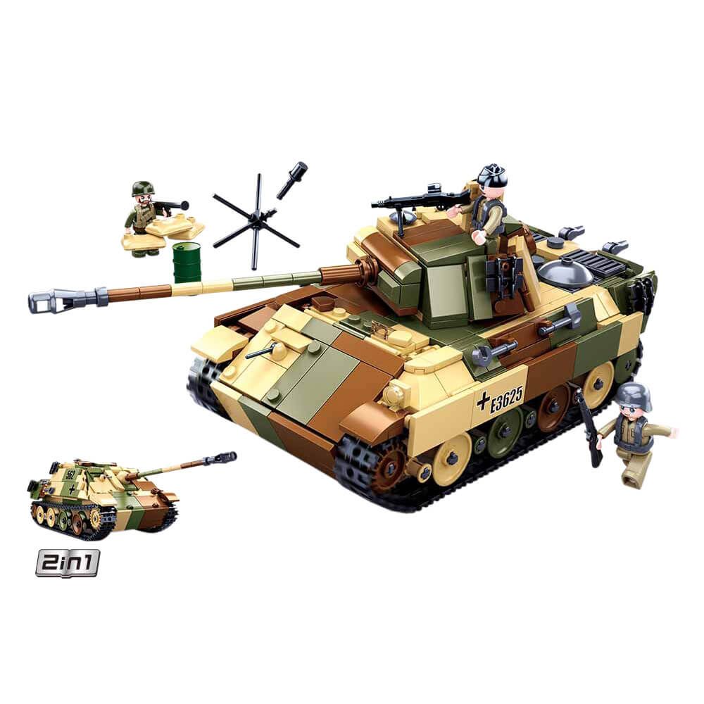 Sluban WWII | Set Constructie Tanc de Dimensiuni Medii | Multicolor